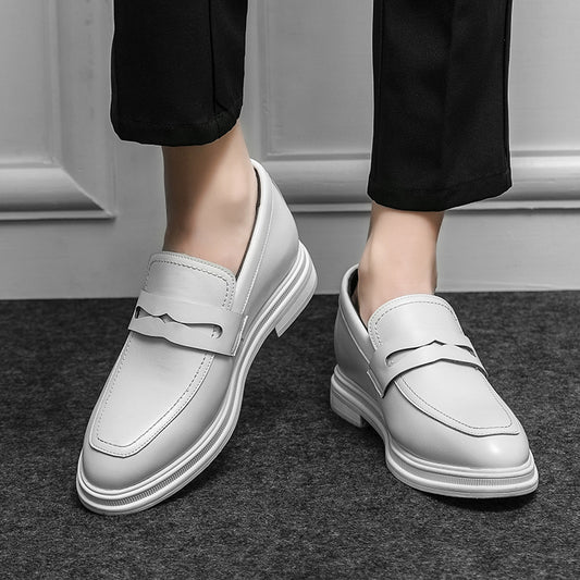Men's Short Height Increasing Insole Business Formal Wear Leather Shoes